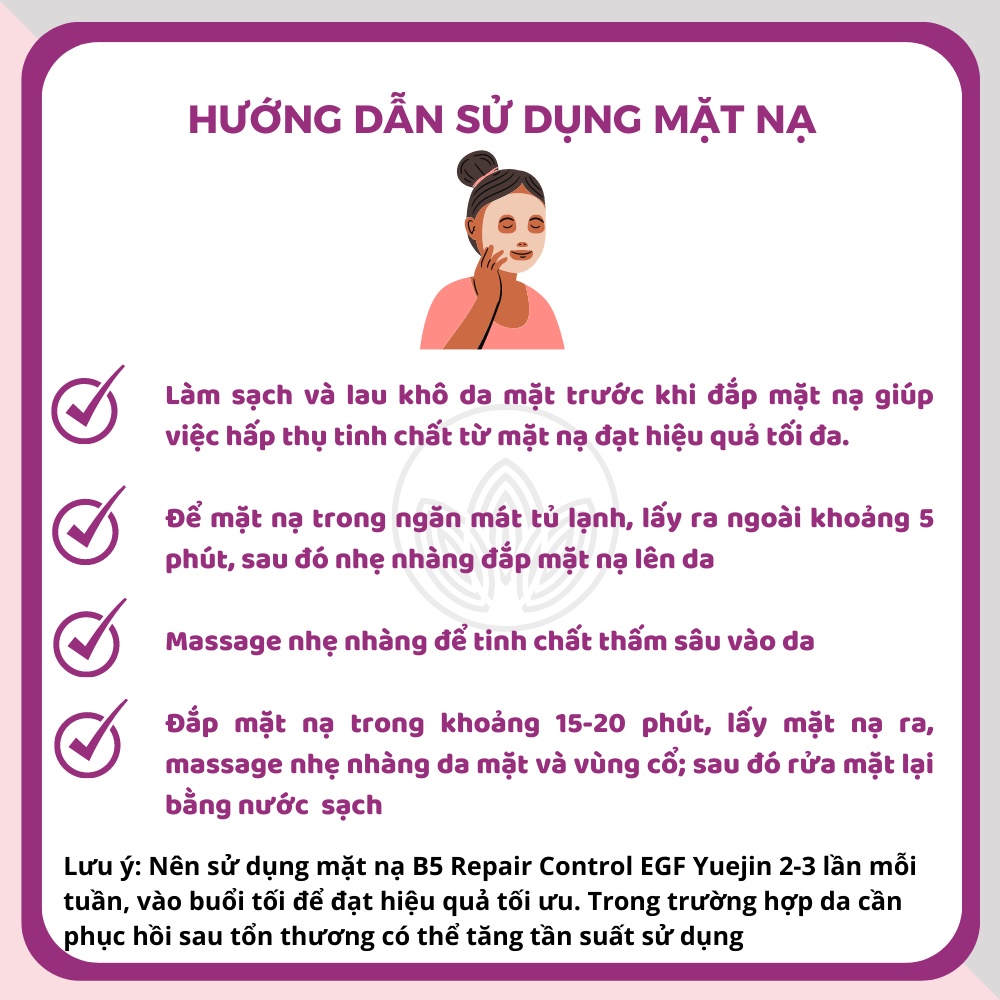 Mặt nạ B5 Yuejin Repair Control EGF YUEJIN Phục hồi, cấp ẩm da - DMP Derma Touch