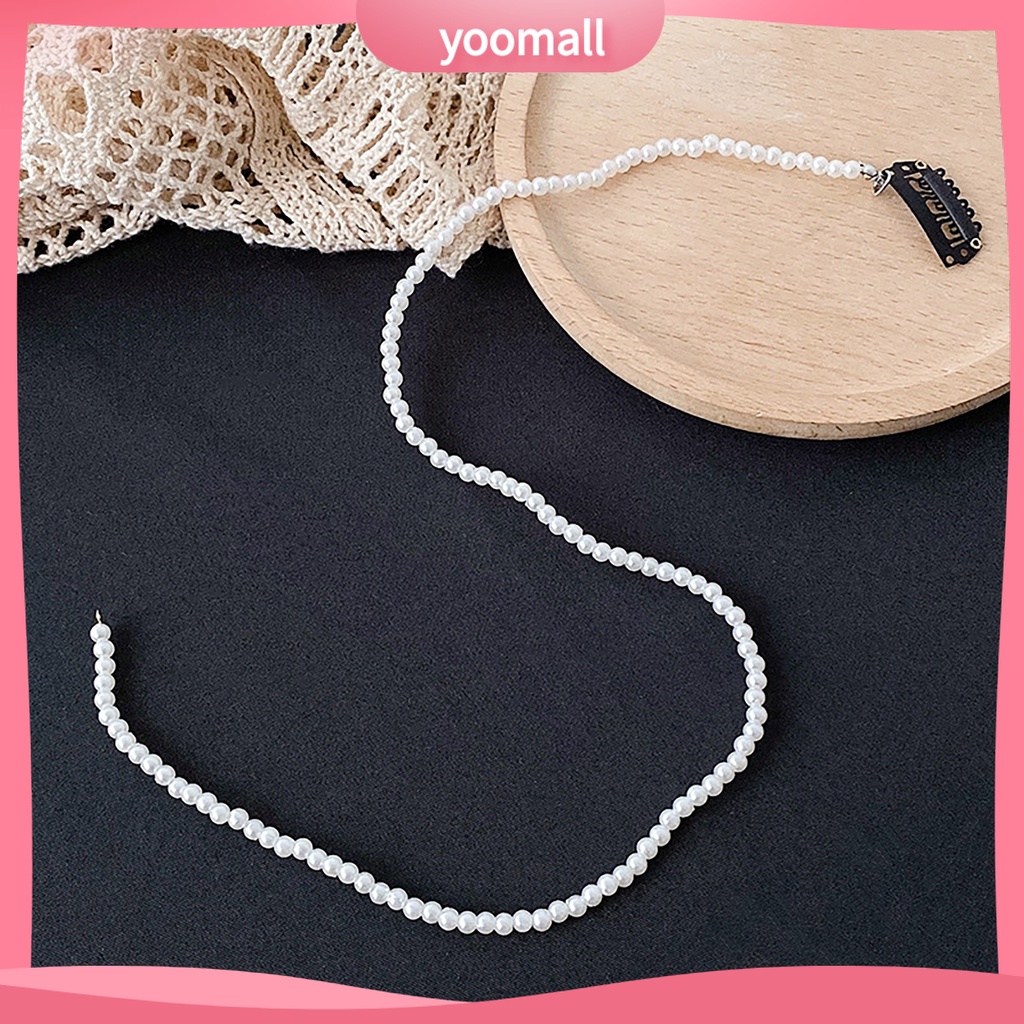 Yoomall| Băng Đô Cài Tóc Đính Ngọc Trai Giả Thời Trang Cho Cô Dâu
