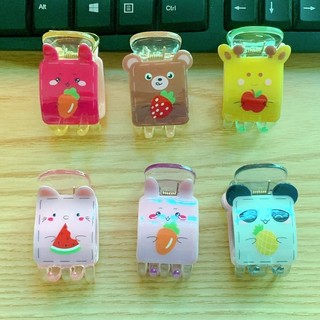 Kẹp tóc càng cua 5 răng trong suốt đính hoa cute