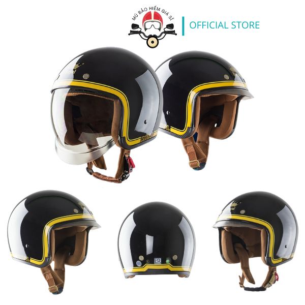MŨ BẢO HIỂM ROYAL M139 KÍNH ÂM 3/4 ĐẦU size  MẦU ĐEN BÓNG V10