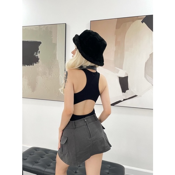 TOBI Bodysuit áo liền quần thun gân hở lưng | BigBuy360 - bigbuy360.vn