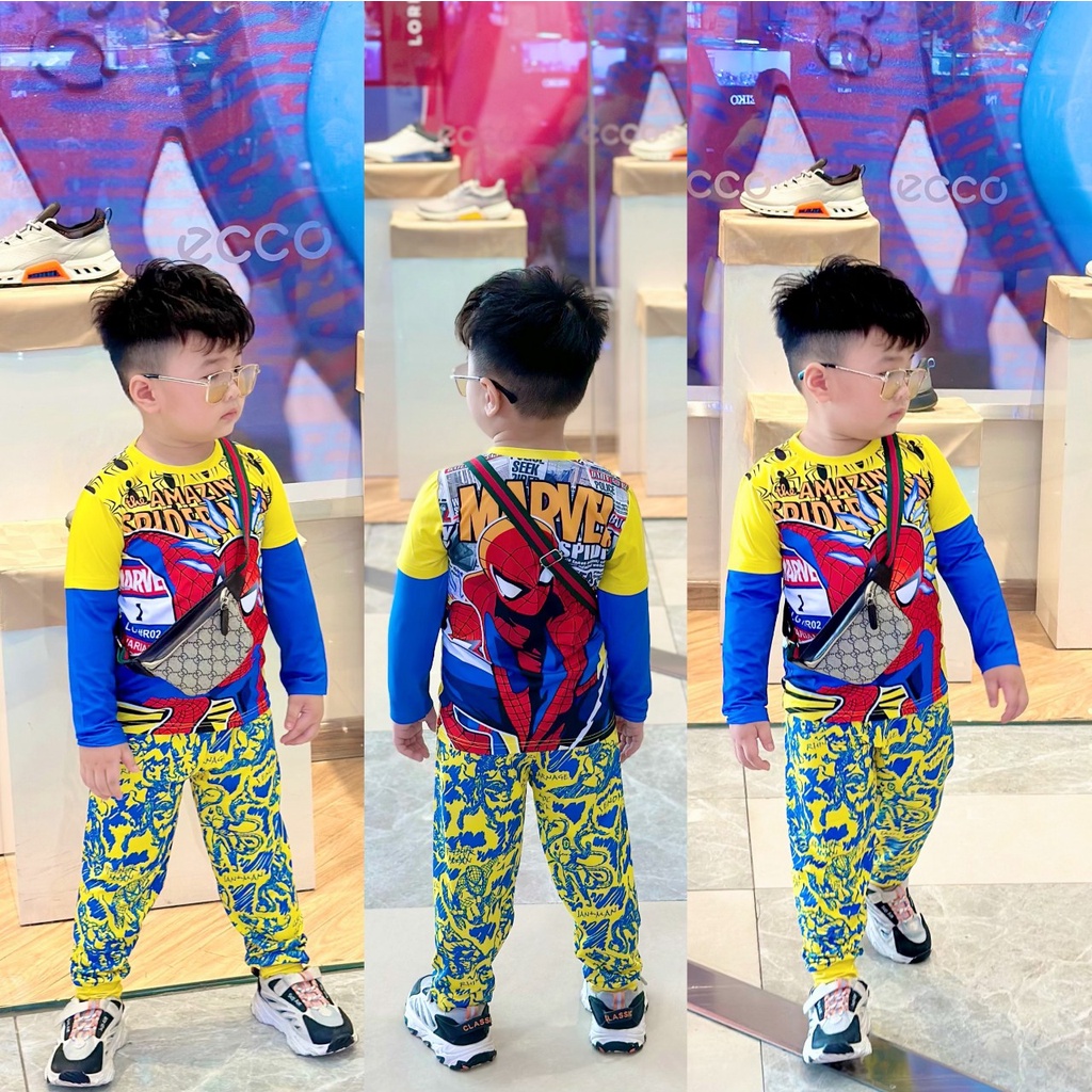 Tay dài bé trai thun lạnh 3D - Đồ bộ trẻ em