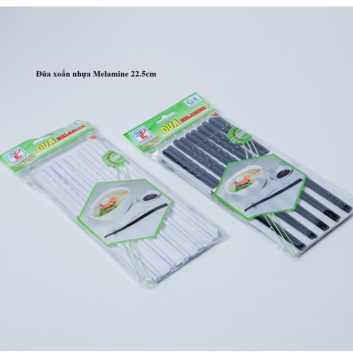 Bộ 10 đôi đũa xoắn nhựa Melamine 22.5cm