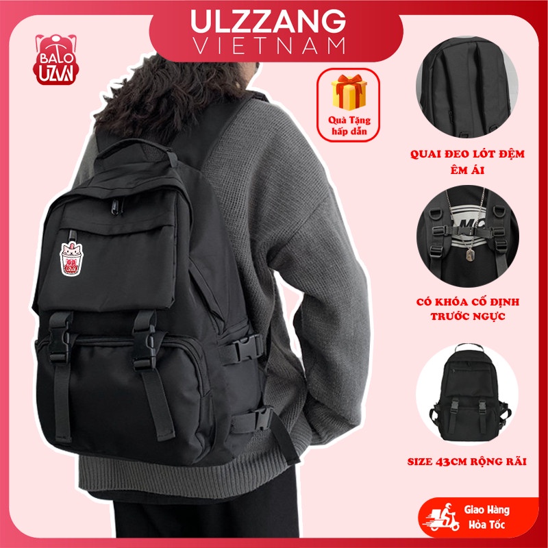 Balo nam nữ đi học Ulzzang basic chống nước, cặp sách laptop phong cách Unisex Hàn Quốc dành cho học sinh, sinh viên.