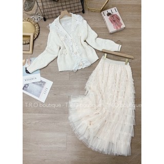 ( HÀNG QUẢNG CHÂU L1 ) Set áo len chân váy tầng
