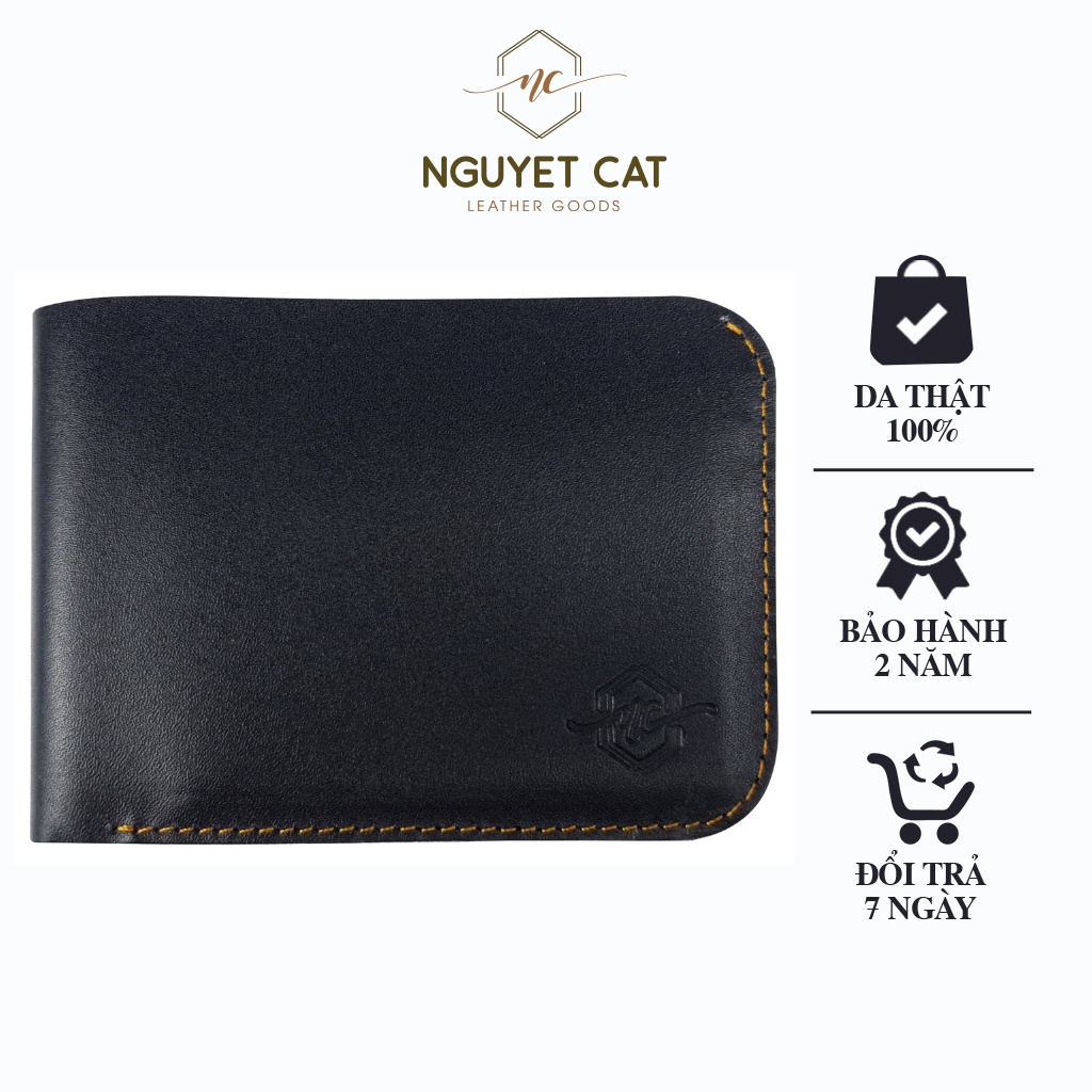 Ví Toda Basic NGUYET CAT Leather Da Bò Mềm Mịn, Chia Ngăn Đựng Tiền, Thẻ Cho Nam Giới NC02