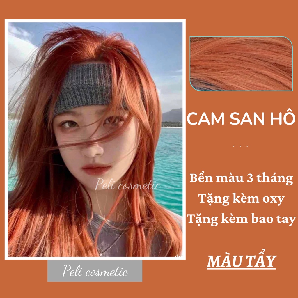 Thuốc nhuộm tóc . nhuộm tóc màu cam san hô ,
