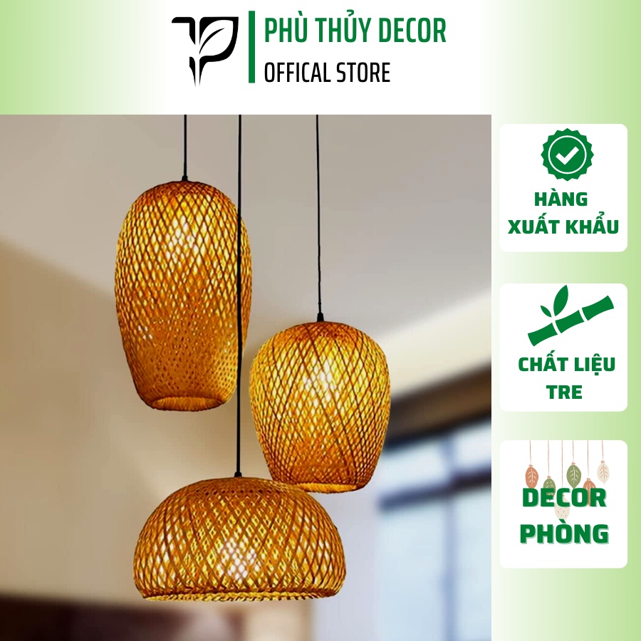 Combo đèn lồng tre trang trí nhà ở, nhà hàng, quán ăn, quá cà phê, resort