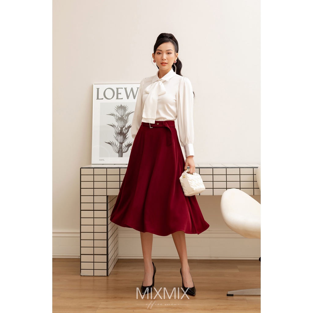 Áo sơ mi lụa cột nơ Jenny - Mixmix - thời trang công sở thiết kế