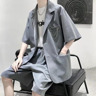 Áo khoác blazer ngắn tay phong cách hàn quốc thời trang unisex 2021