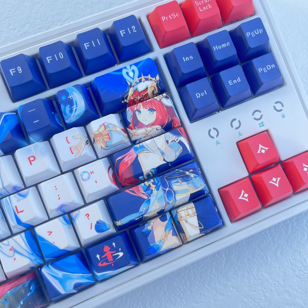 128 Phím Nilou Keycaps Cherry Profile Genshin Impact Anime PBT Dye Sub Bàn phím cơ học Keycap