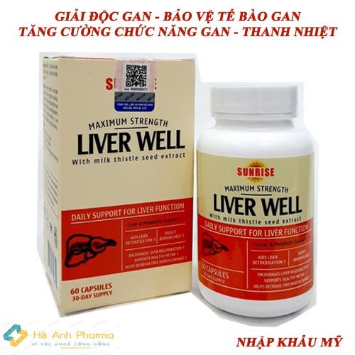 Viên uống bổ gan LIVER WELL Snrise Toward Health hạ men gan bảo vệ tế bào gan tăng cường chức năng gan 60 viên nhập Mỹ