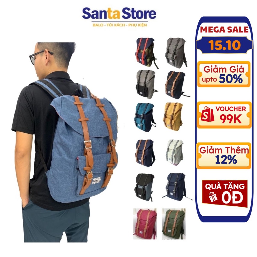 Balo nam nữ đi học thời trang unisex HC17L ba lô cặp ulzzang cao cấp đi làm công sở, du lịch đựng laptop SANTA STORE