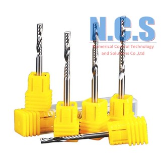 Huhao - Mũi dao cắt gỗ CNC MDF xoắn 1 lưỡi ( me ) cán ( cốt ) 3.175, loại tốt