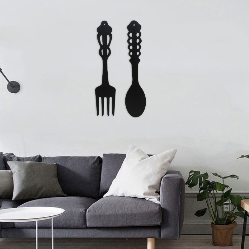 Set 2 Phụ Kiện Treo Muỗng Nĩa Bằng Kim Loại Tiện Dụng Cho Nhà Bếp