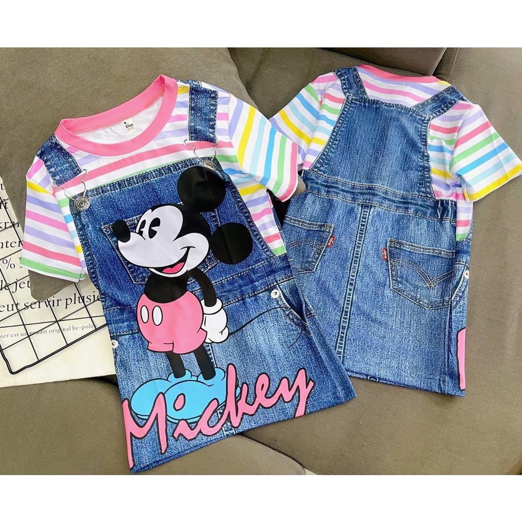 Váy Đầm Bé Gái [8-40Kg] in 3D Hoạt Hình Giả Yếm Chất liệu thun mềm mịn thoáng mát cho Bé #HOT TREND 2022#