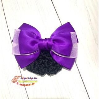 Kẹp tóc handmade voan tím đậm