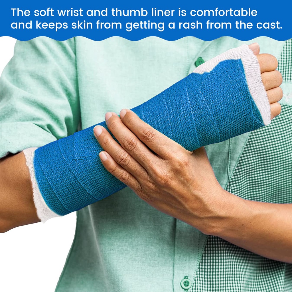 VELPEAU Cổ Tay Và Ngón Tay Cái Spica Stockinette (Gói 10 Cái) Vớ Cánh Tay Thoải Mái Bộ Bảo Vệ Da Bằng Vải Bông Tấm Lót Cổ Tay Và Ống Tay Quấn Sẵn Để Nẹp Vòng Đệm Khí Dây Đeo Tay