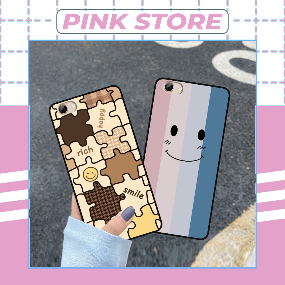 Ốp lưng Vivo Y53 / Y55 / Y71 in trái tim the best love,ô caro mickey ,mặt cười thời trang cá tính bảo vệ camera toàn diệ