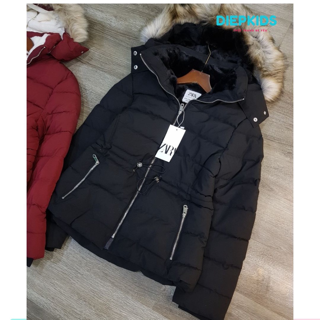 Áo khoác Parka Zara nữ áo khoác lót lông dáng ngắn 2022