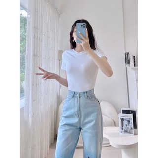 Áo thun nữ trơn cổ tròn nhiều màu basic phong cách cá tính
