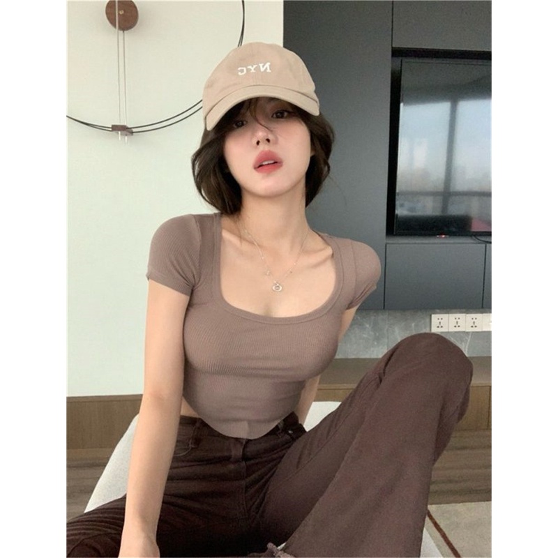 Áo Thun Tay Ngắn Dáng Ôm Thời Trang Mùa Hè Hàng Mới Dành Cho Bạn Nữ