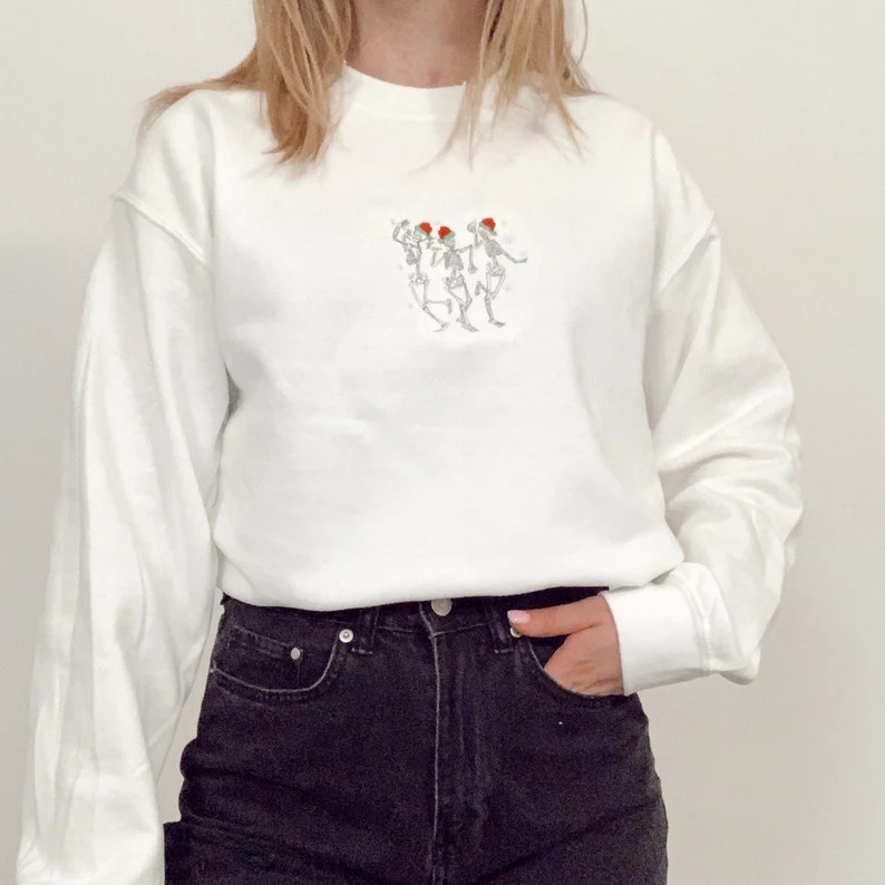 Sweater thêu SKULL DANCE Christmas Day