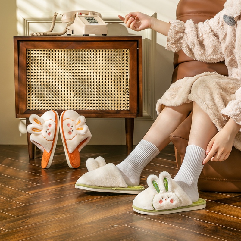 Dép lông nam nữ cao cấp đi trong nhà văn phòng thời trang, dép bông đế cao su nhẹ chống trơn trượt