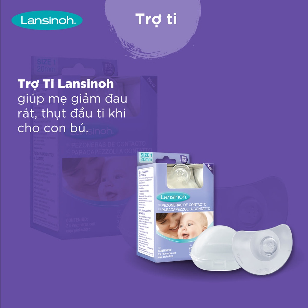 Trợ ti Lansinoh 20mm (2 miếng/hộp) - HSD: 08/2024