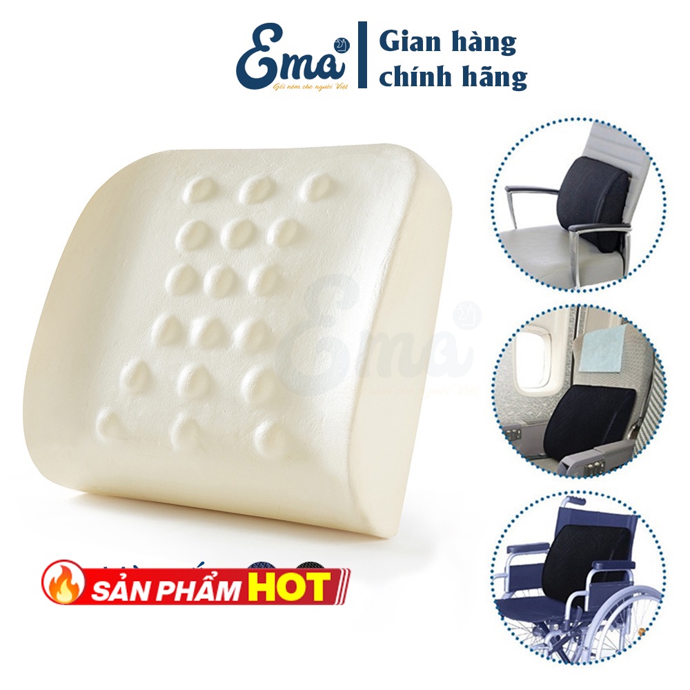 Gối tựa lưng cao su non thêm Gai masagae Ema thế hệ 3 - Dành cho dân văn phòng, lái xe, người ngồi nhiều