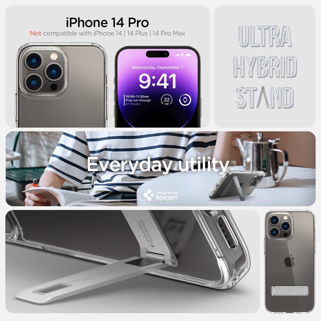 SPIGEN Ốp Điện Thoại Trong Suốt Có Giá Đỡ Cho iPhone 14 Plus 12 13 Pro Max 14Plus 14Pro 13Pro 12Pro