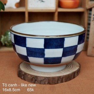 Tô sứ đựng canh/phở men lam - gốm sứ nhật bản