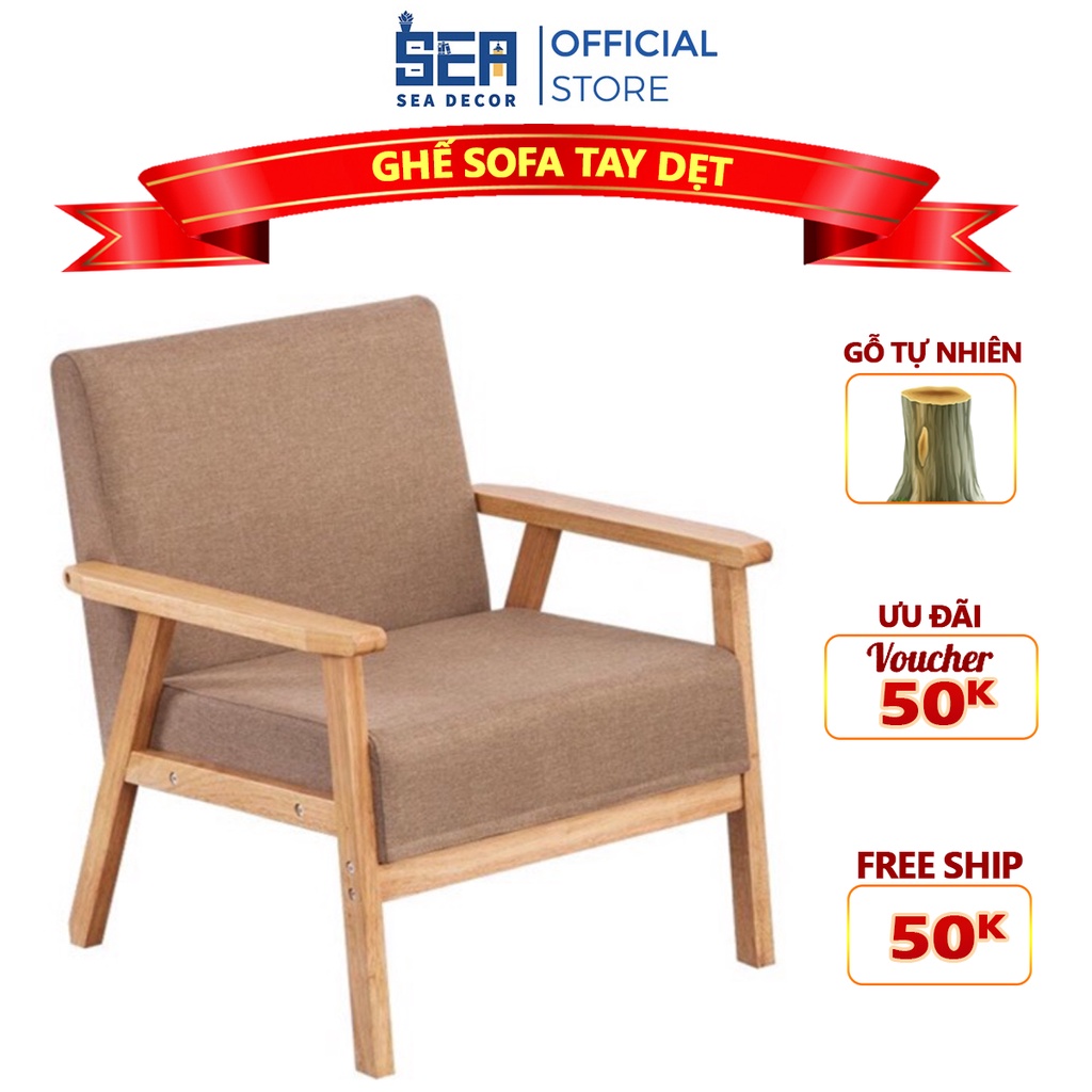 Ghế Sofa Tay Dẹt Sea Decor Thích Hợp Ngồi Phòng Ngủ, Nhà Khách Tiện Lợi