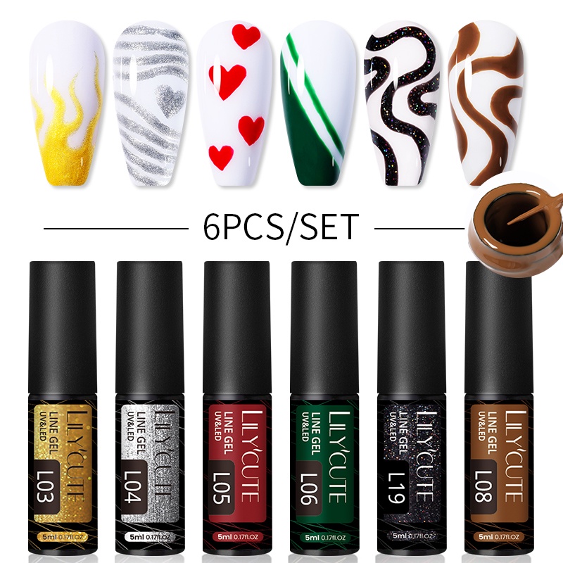 Set 6 chai sơn móng gel UV UR SUGAR 5ml