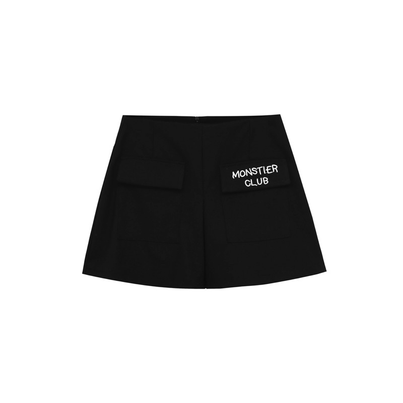 MONSTIER - Quần Váy Chữ A - Quần Skort Giả Váy Chữ A - Jelly Patch Pocket Skort