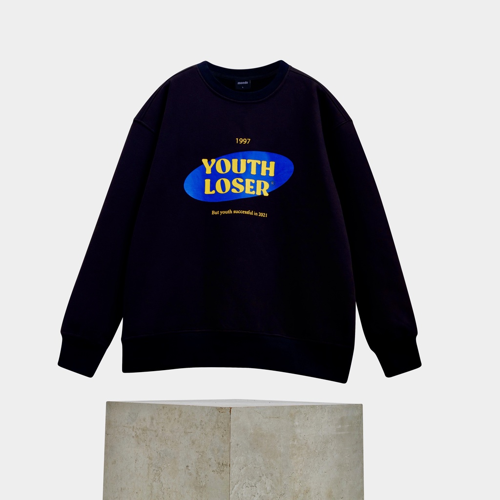 Áo Tay dài SWEATER  &quot;YOUTH LOSER&quot; (Màu ĐEN)