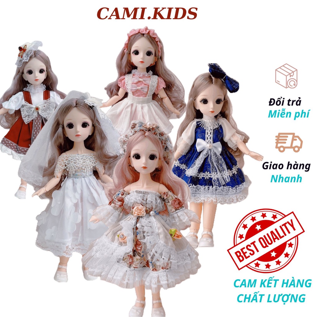 Set Búp Bê BARBIE cao 30cm cho bé có khớp kèm quần áo phụ kiện đồ chơi yêu thích quà tặng decor phòng CAMI KIDS