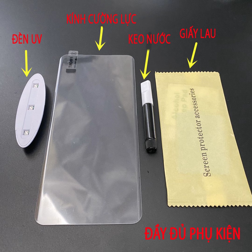 [FULL BOX] Kính cường lực UV cho LG G7, G8, V30, V40, V50 - Full màn hình - chức năng mở khóa vân tay - cảm ứng mượt mà