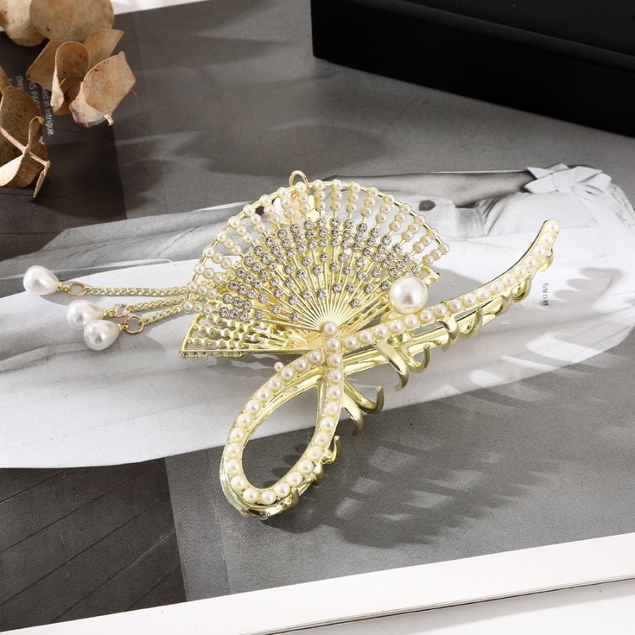 Kẹp Tóc Kim Loại Đính Đá Và Ngọc Trai Nhân Tạo Thời Trang