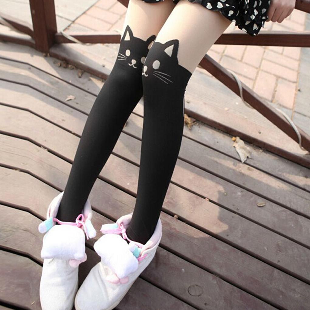 [hxbgxb] Quần Tất In Hình Mèo Thời Trang Cho Nữ