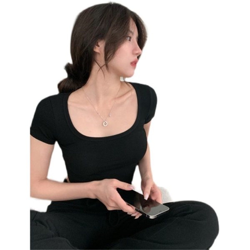 Áo Thun Tay Ngắn Dáng Ôm Thời Trang Mùa Hè Hàng Mới Dành Cho Bạn Nữ