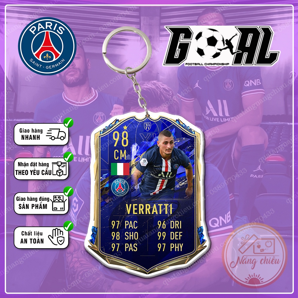 Móc khóa Dày In Sắc Nét 2 Mặt CLB bóng đá Paris Saint-Germain 2022-2023 ☘️Quà Tặng Nắng Chiều☘️