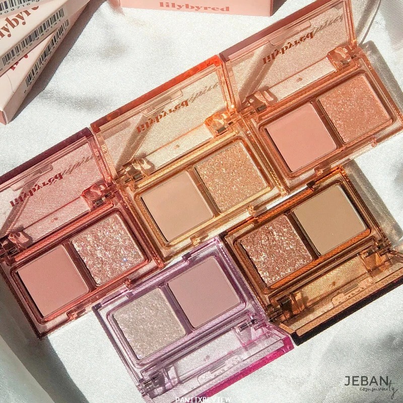 Bảng Phấn Mắt 2 Ô Siêu Xinh, Bền Màu Lilybyred Little Bitty Moment Shadow