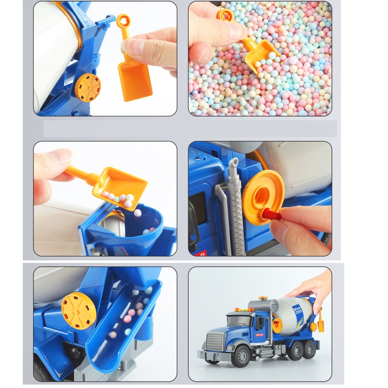 Xe chở bê tông cỡ lớn đồ chơi trẻ em hãng Toystar xe bằng nhựa có âm thanh và đèn