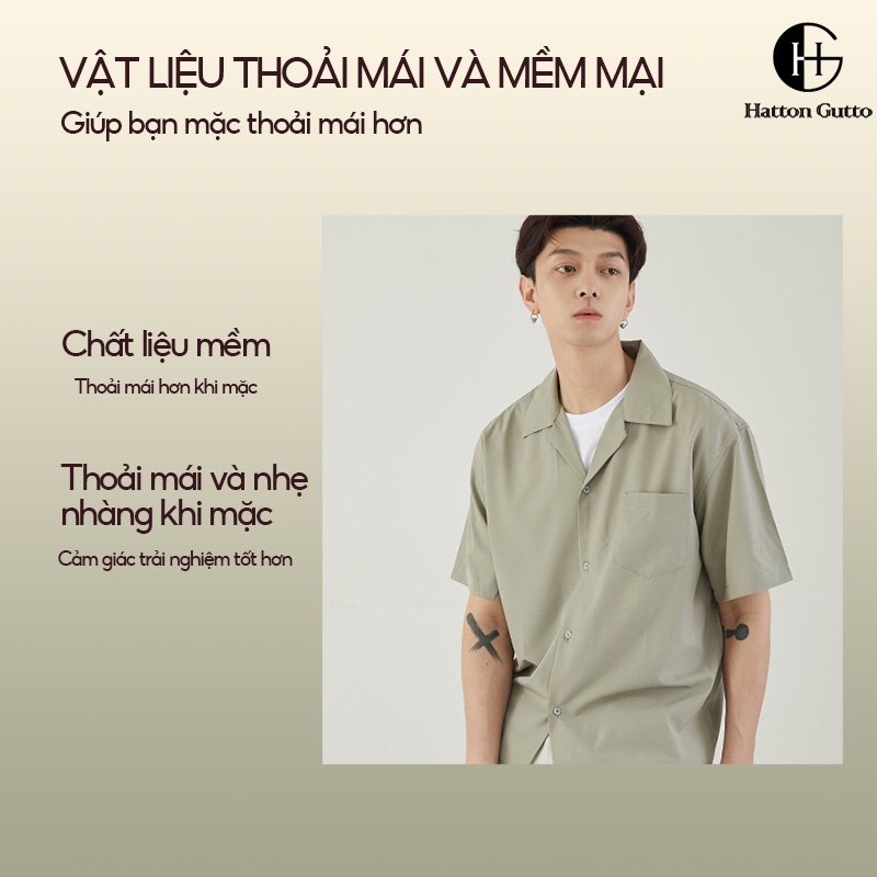 Áo Sơ Mi Trơn Tay Lửng Dáng Rộng Thời Trang Hàn Quốc Cho Nam