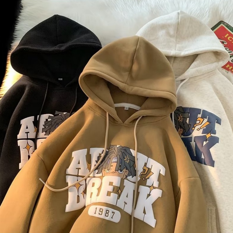 Áo hoodie Dáng Rộng Có In Chữ Thời Trang Phong Cách Hàn Quốc Cho Nam / Nữ