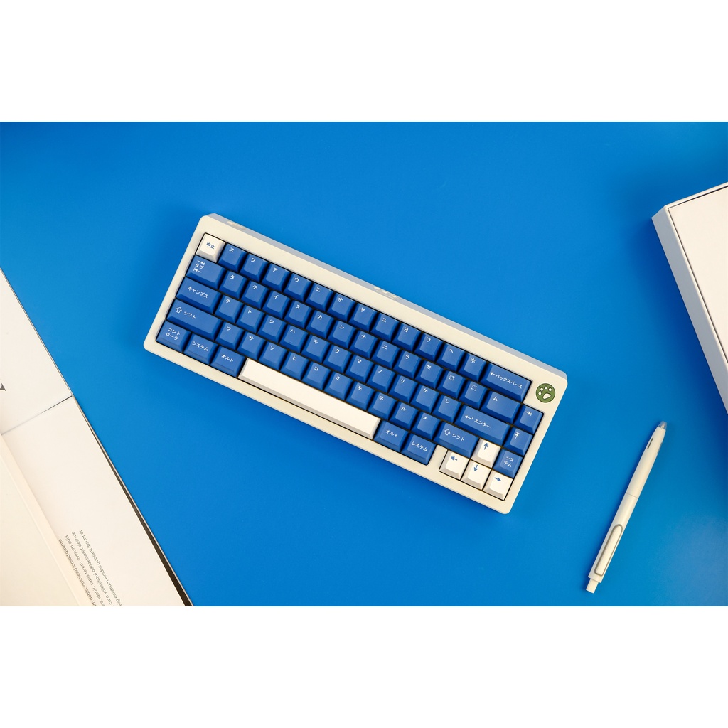 Keycap màu xanh GMK Klein, 130 phím PBT Keycaps Cherry Profile DYE-SUB Cá nhân hóa GMK Keycaps cho bàn phím cơ