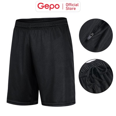 GEPO Quần Short Thể Thao Nam Màu Đen Chuyên Tập Gym & Chạy Bộ