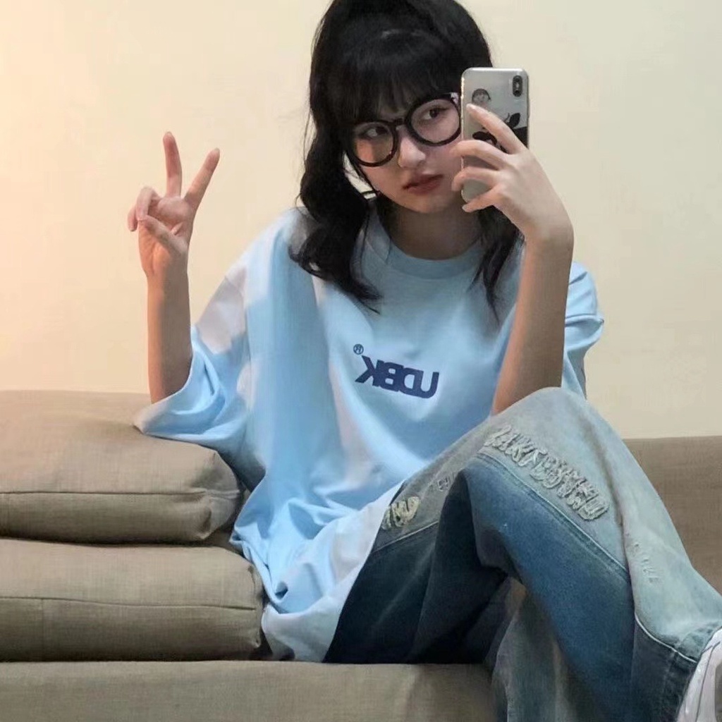 NRVP Áo Thun Unisex Mùa Hè Dáng Suông Tay Cộc Phong Cách Hàn Quốc Cho Nam Nữ