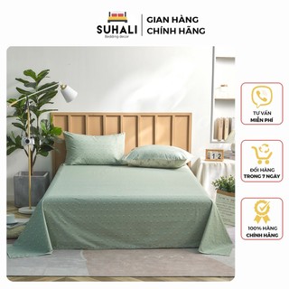 Ga gối cotton 100% hoa nhí vintage, set 3 món Suhali Shop gồm ga giường và 2 vỏ gối